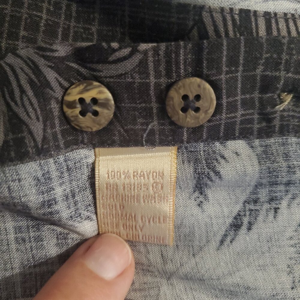 Campia Men's Black/Tan Short-Sleeve Button-Down Camp Style Shirt/Size 2XL - Picture 5 of 10